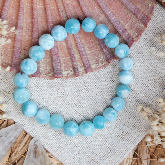 Larimar Gummi Armband ca. 16cm ~ L149