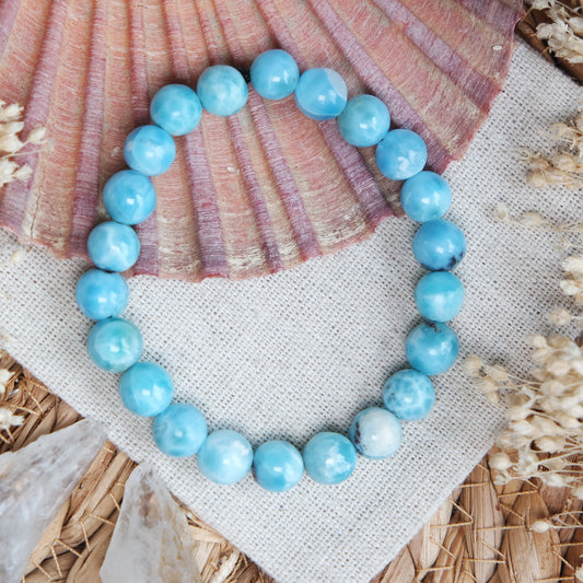 Larimar Gummi Armband ca. 17,5cm ~ L205