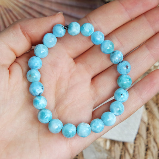 Larimar Gummi Armband ca. 17,5cm ~ L205