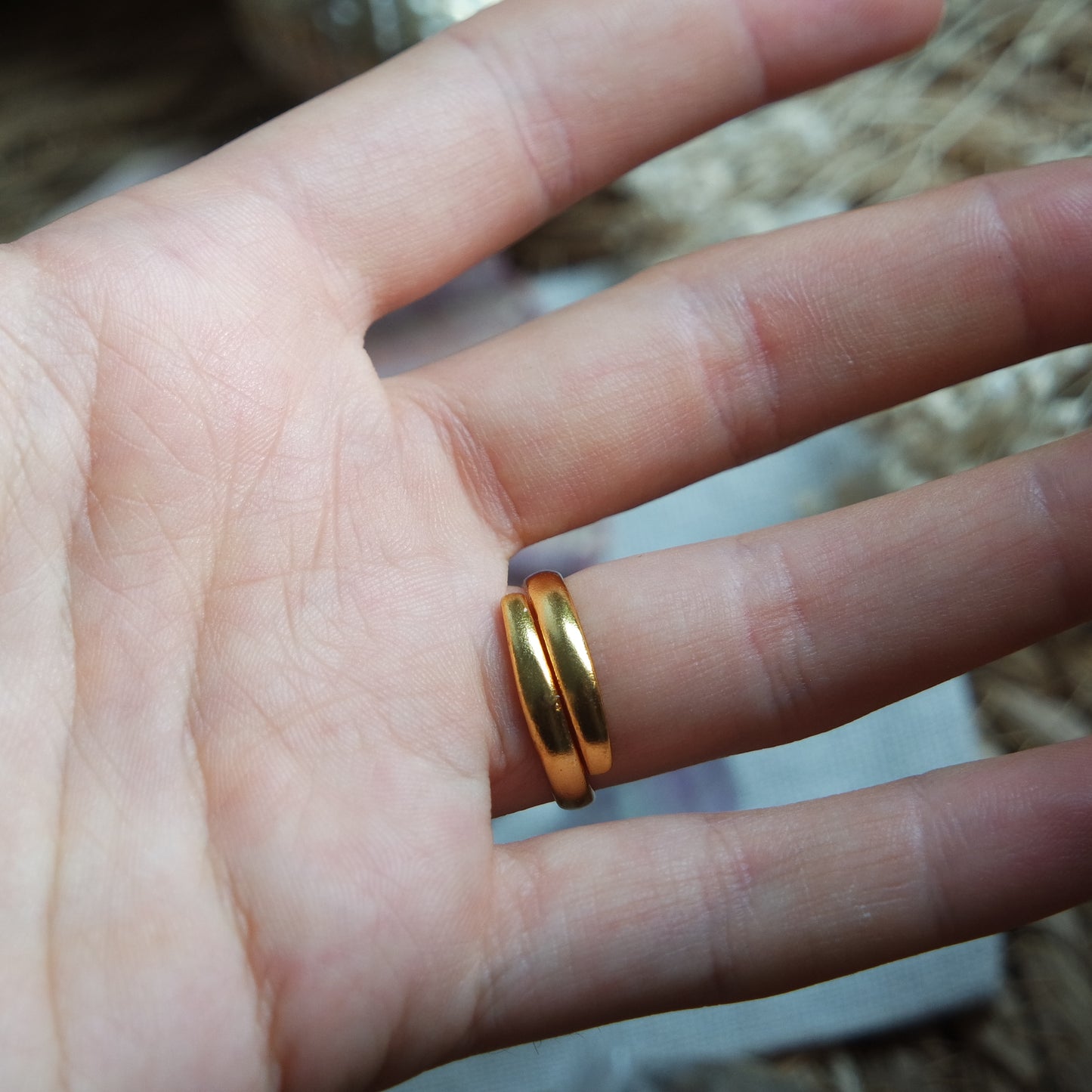 Äthiopischer Opal Ring GOLD 925 Silber vergoldet ~ OC204