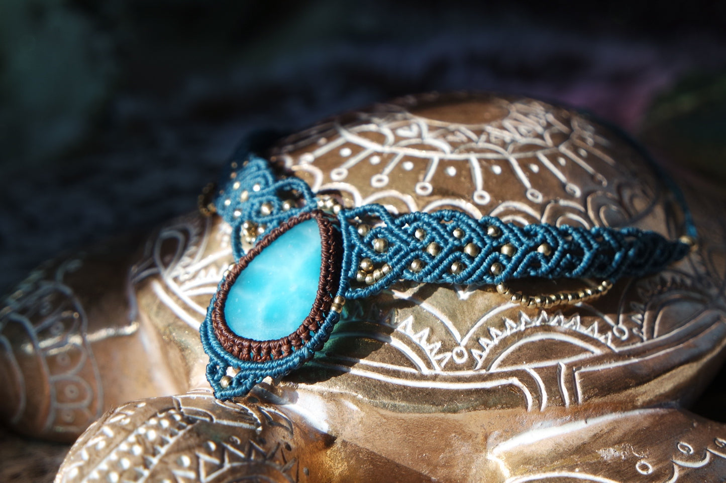 Hemimorphit Makramee kette ~ Collier