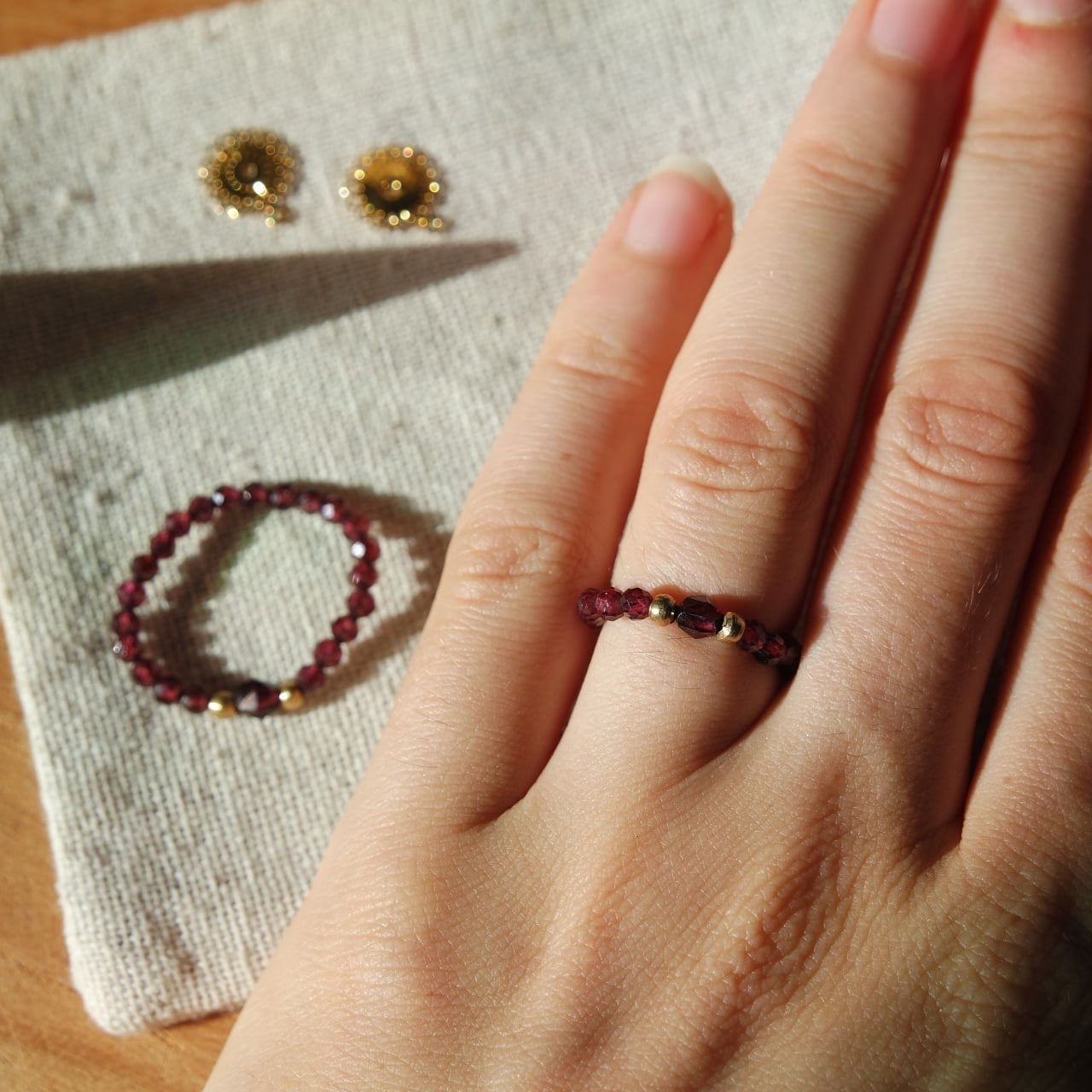 Granat Edelstein Ring Messing 59