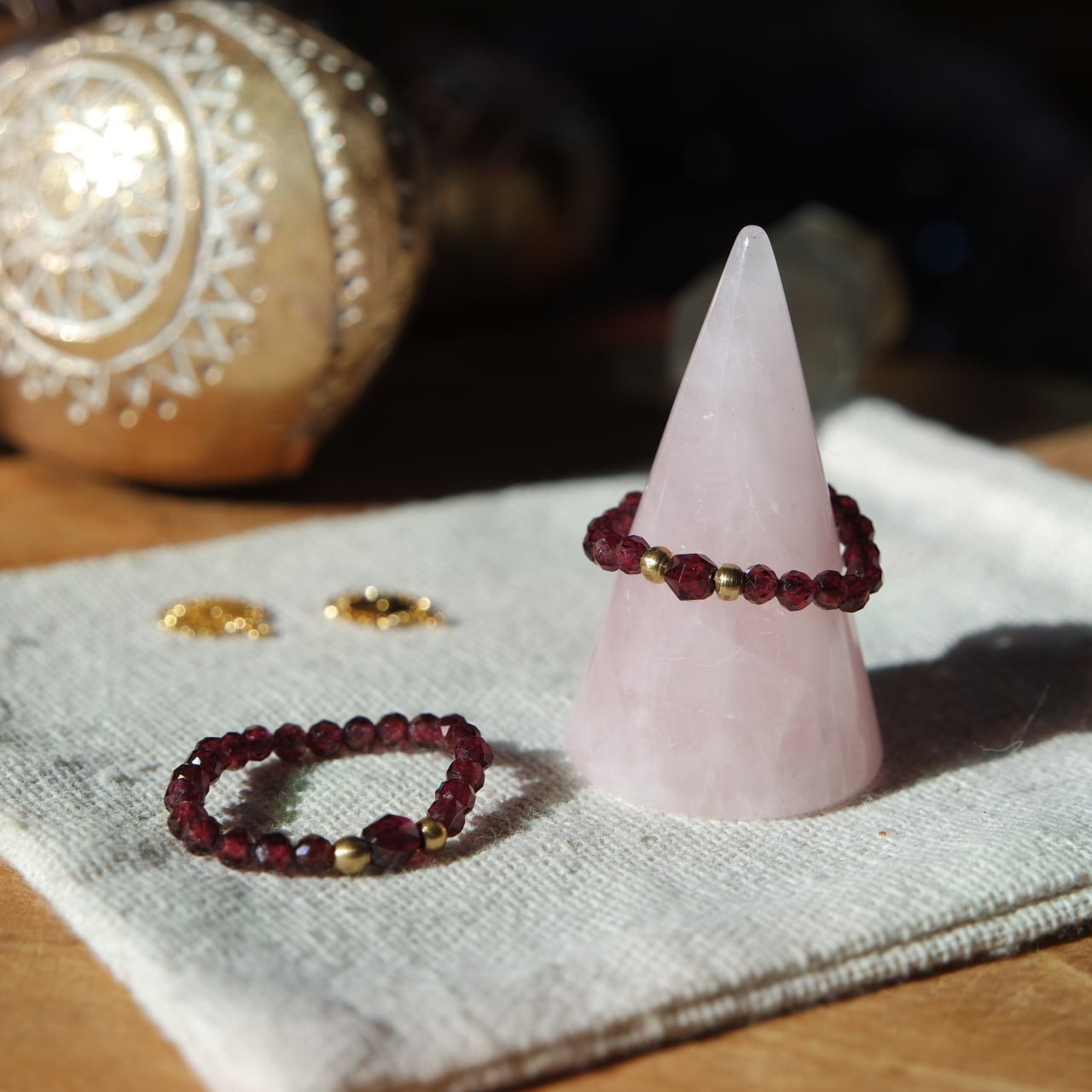 Granat Edelstein Ring Messing 59