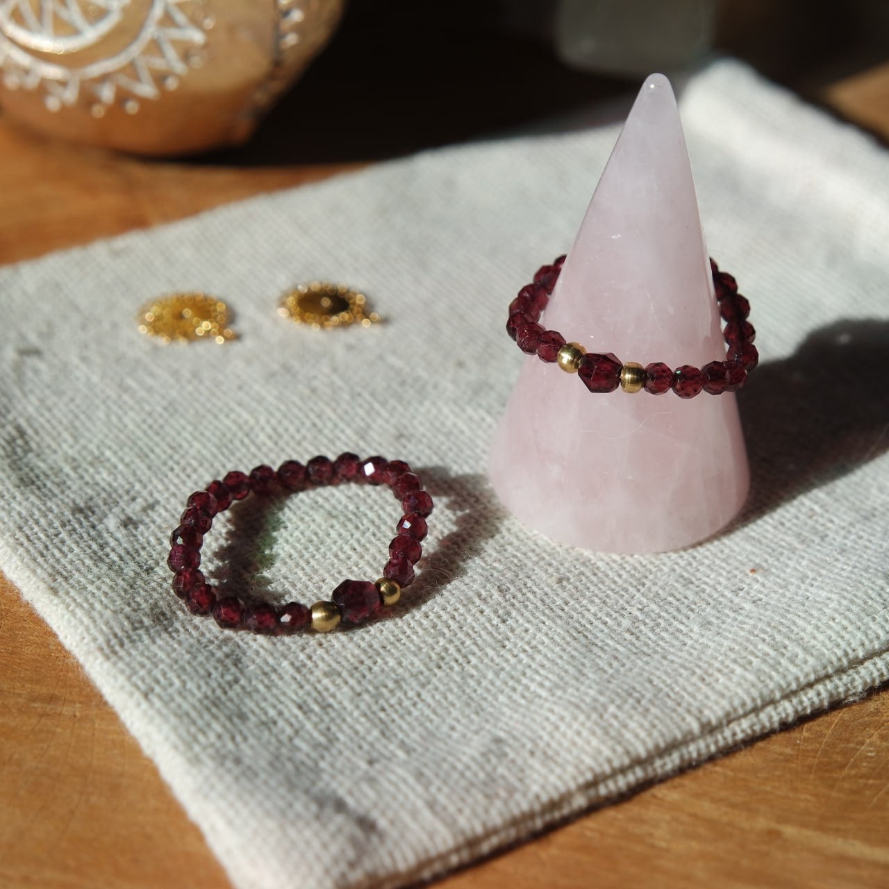 Granat Edelstein Ring Messing 59