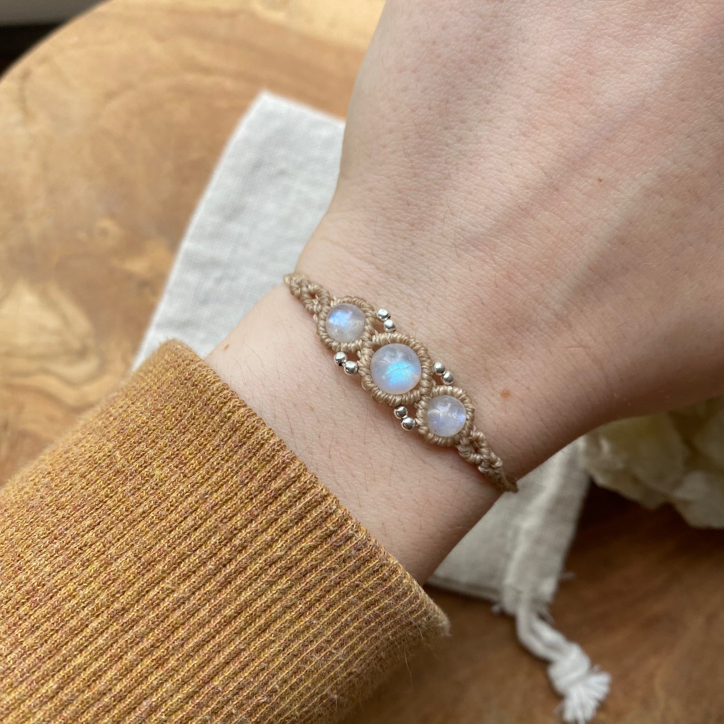 Larimar Makramee Armband