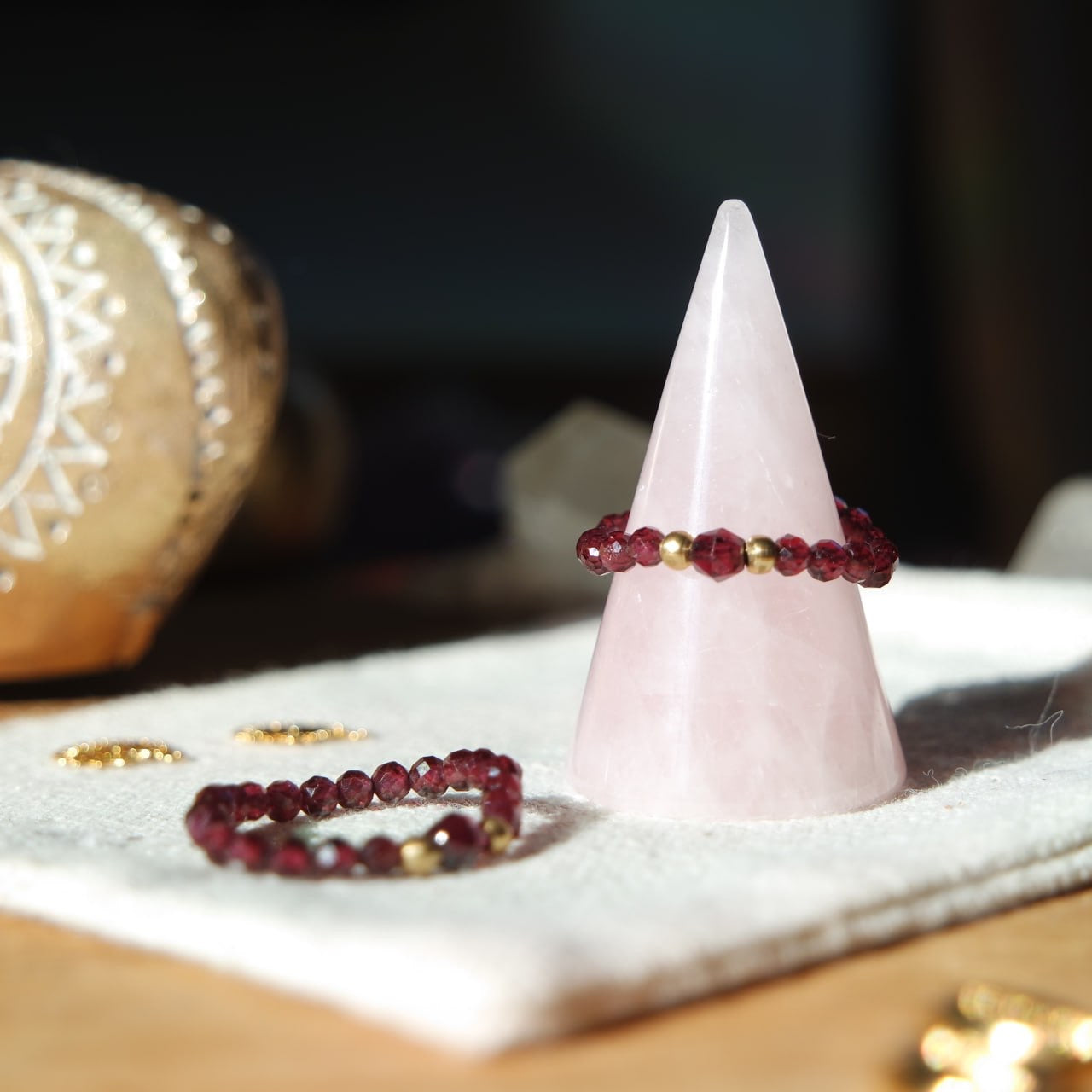 Granat Edelstein Ring Messing 59