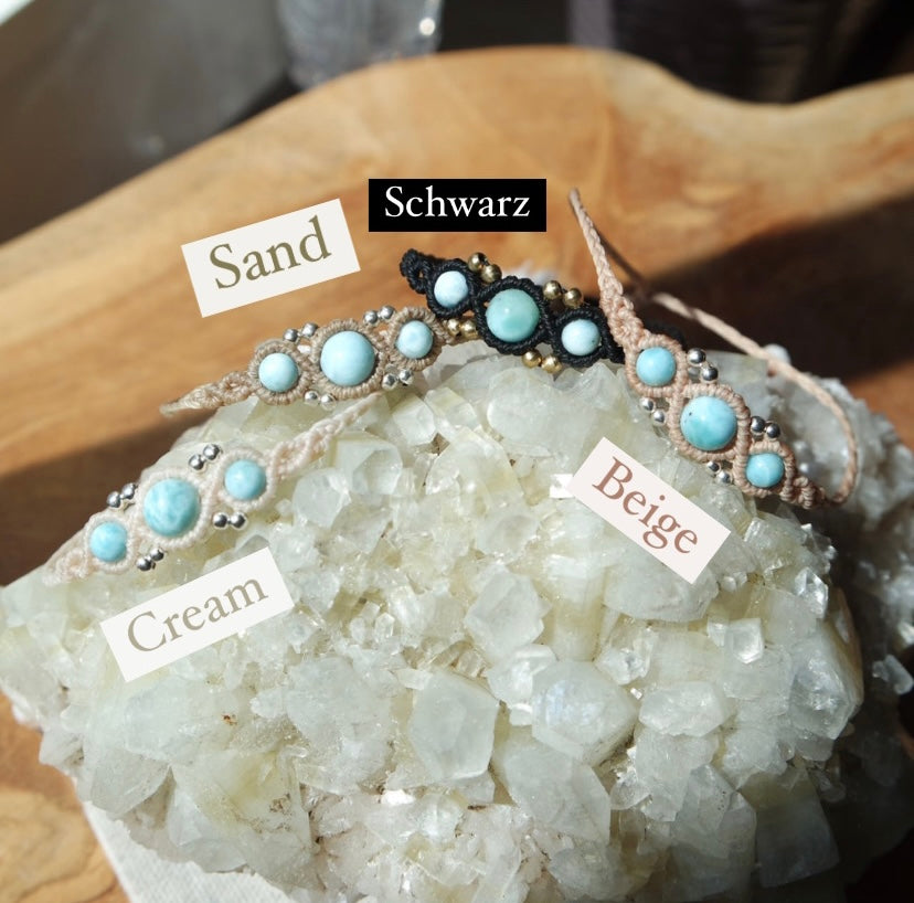 Larimar Makramee Armband