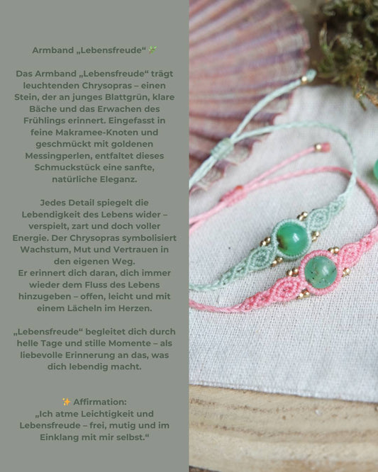 Crysopras Makramee Armand ~ LEBENSFREUDE