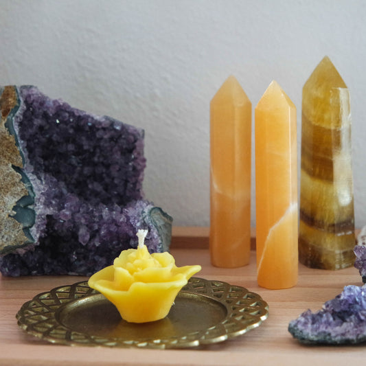 Rosen Bienenwachskerze