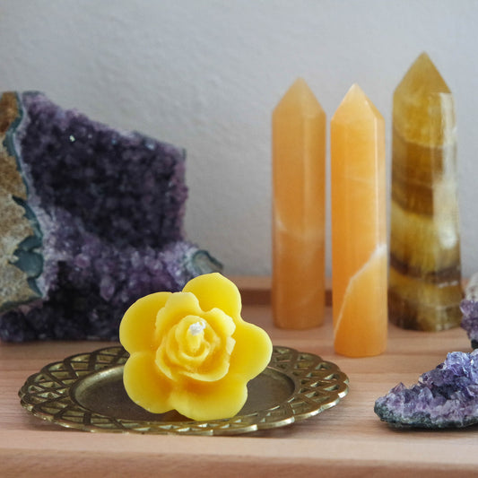 Rosen Bienenwachskerze