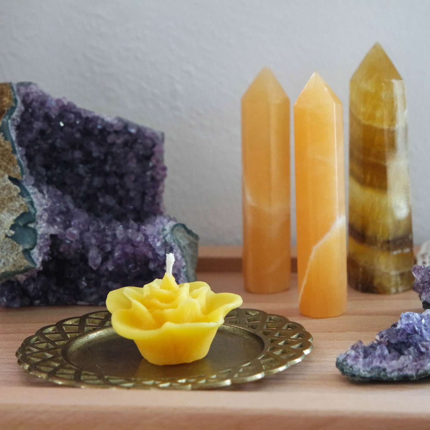 Rosen Bienenwachskerze