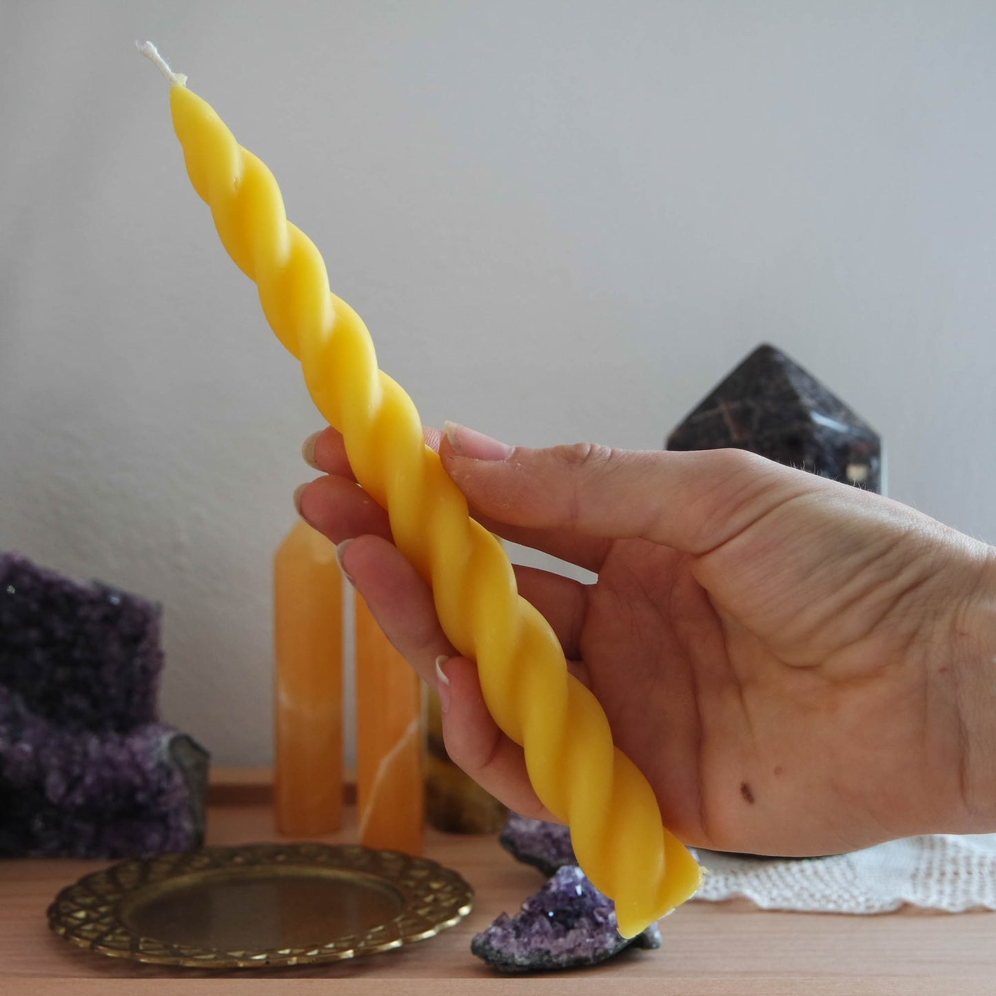 Bienenwachskerze gedreht