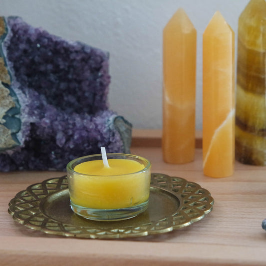 Bienenwachsteelicht im Glas