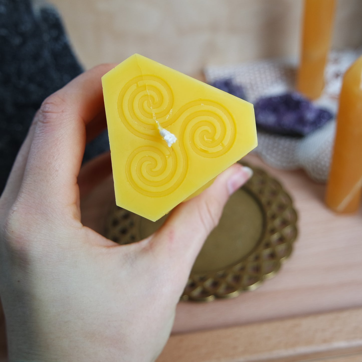 Mond Bienenwachskerze