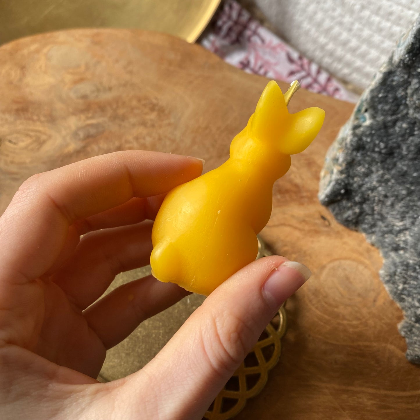Hase Sitzend Bienenwachskerze
