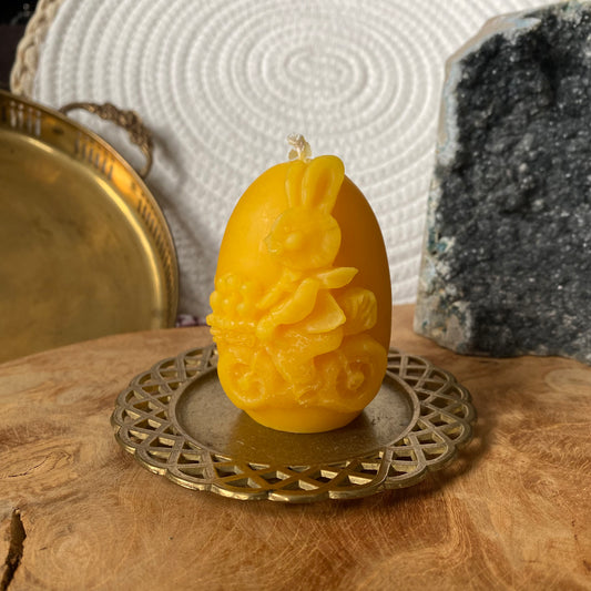 Osterei mit Hase Bienenwachskerze