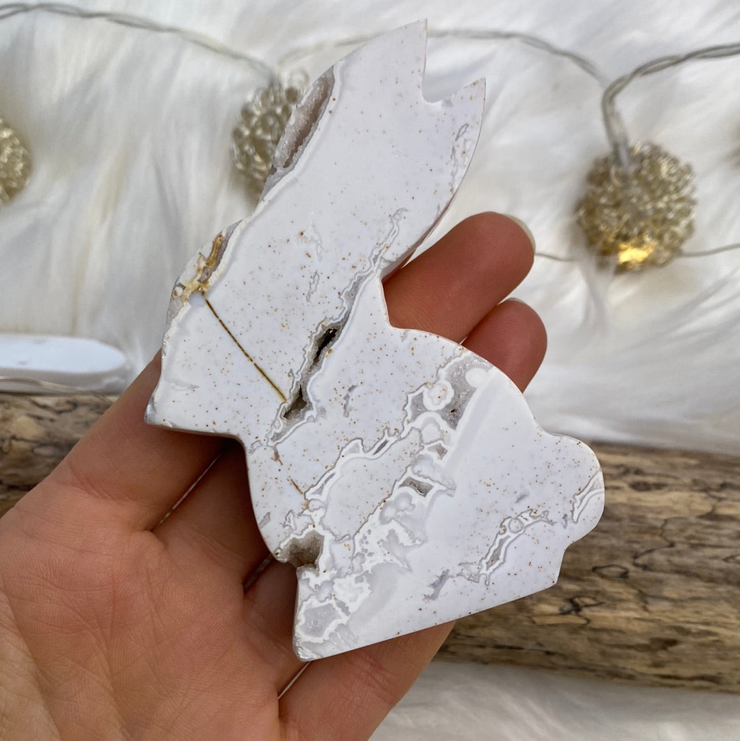 Schneeflocken Achat Hase ~ H5