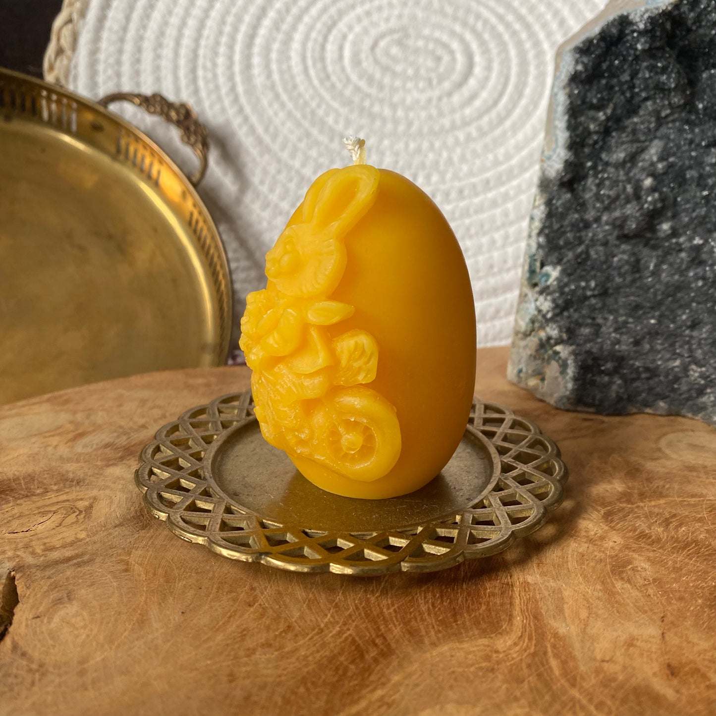 Osterei mit Hase Bienenwachskerze