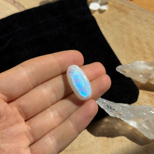 Regenbogen Mondstein /Weißer Labradorit Cabochon ~ 11CE