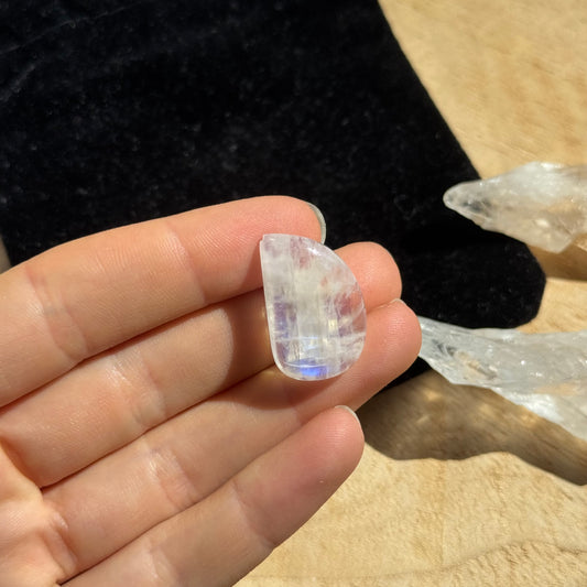 Regenbogen Mondstein /Weißer Labradorit Cabochon ~ 11CC