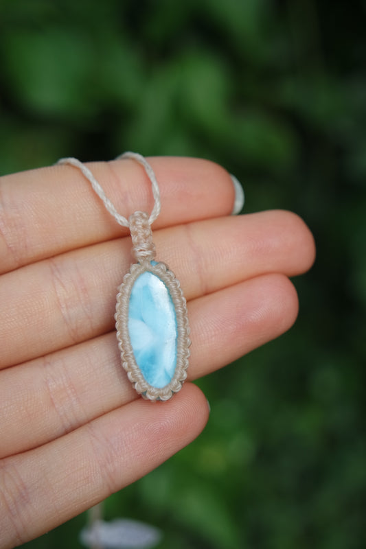 Larimar Makramee Kette 35e