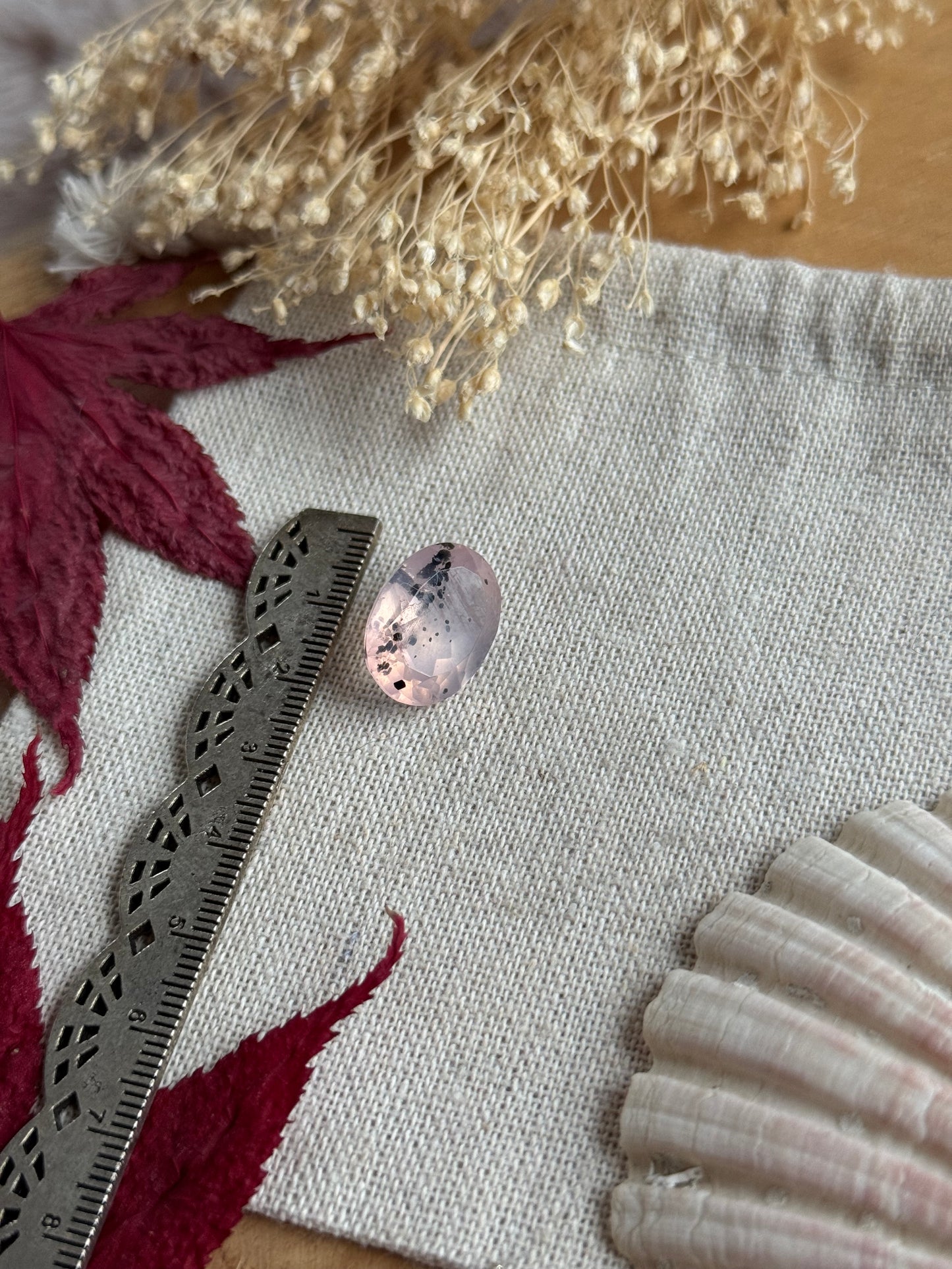 Facettiert Saponit in Quarz/ Drachenfruchtquarz Cabochon ~ DA46