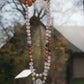 Aquamarin , rosenquarz, Rhodonit, Rosenquarz Mala Kette 108 Perlen