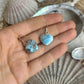 Larimar Herz Ohrringe ~ BM90