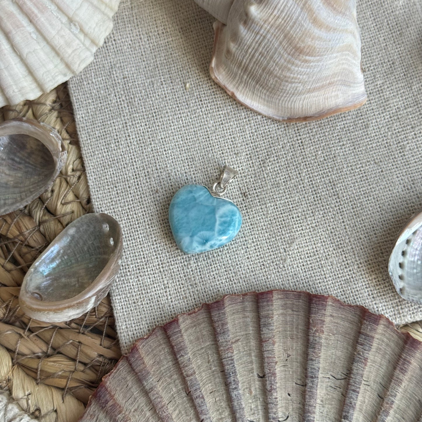 Larimar Herz Anhänger 925 silber ~ HS45