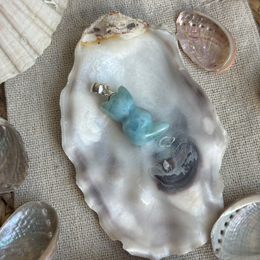 Larimar Katze  Anhänger 925 silber ~ BV60