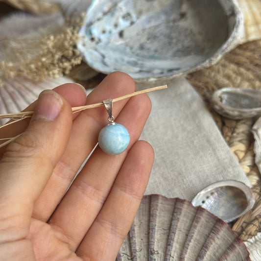 Larimar Kugel Anhänger 925 silber ~ VP39