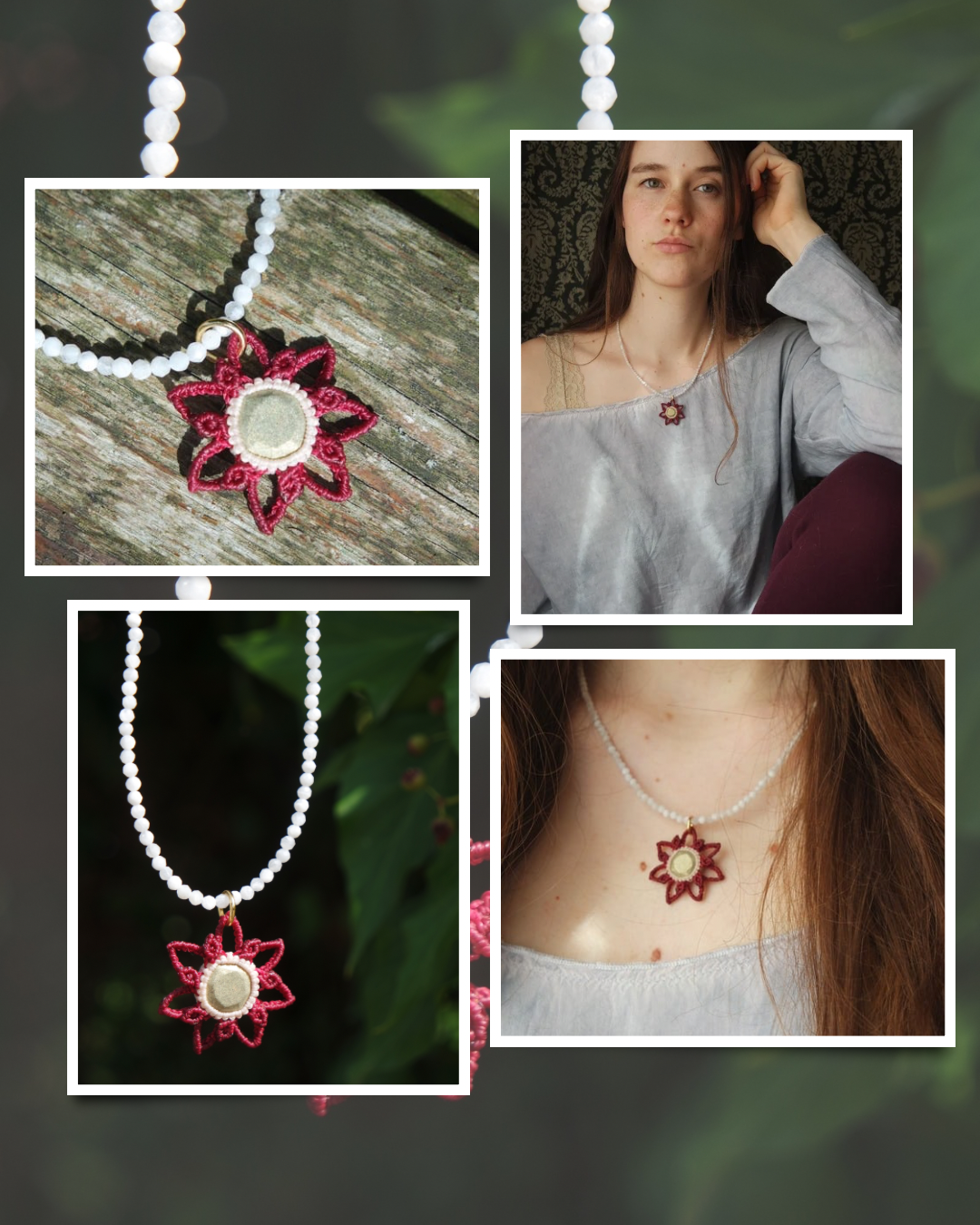 hoyly Makramee Mondtsein Kette Ivy Dream