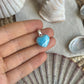 Larimar Herz Anhänger 925 silber ~ Hi45