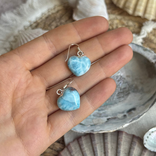 Larimar Herz Ohrringe ~ BM90