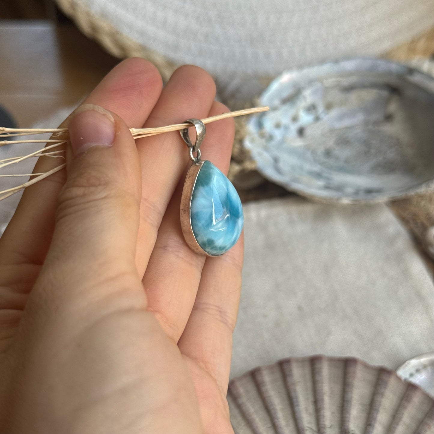 Larimar Anhänger 925 silber ~ VA111