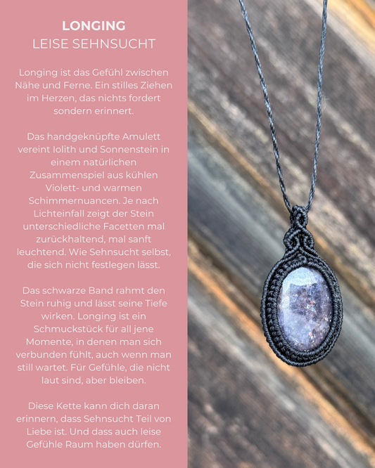 Iolith x Sonnenstein Makramee Kette ~ LONGING