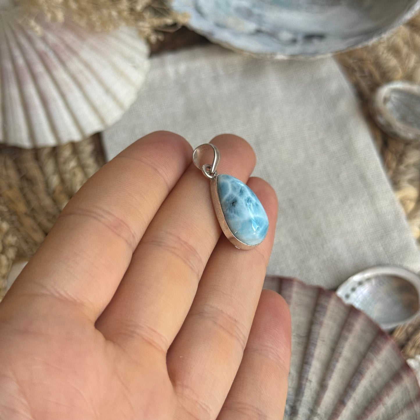 Larimar Anhänger 925 silber ~ VC43