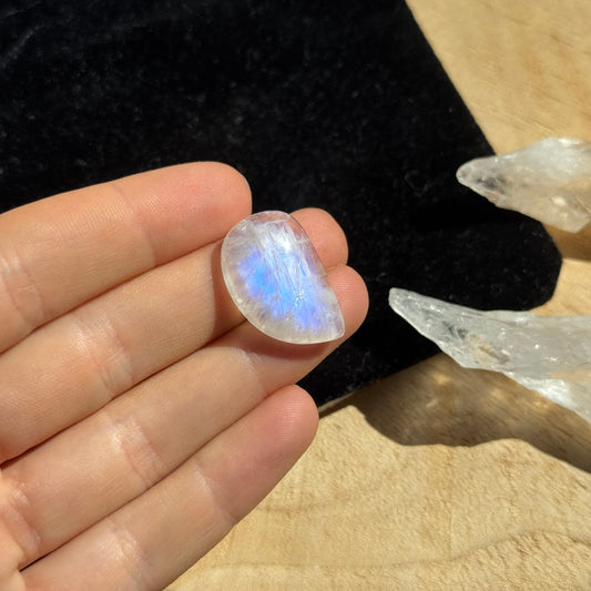 Regenbogen Mondstein /Weißer Labradorit Cabochon ~ 11CC