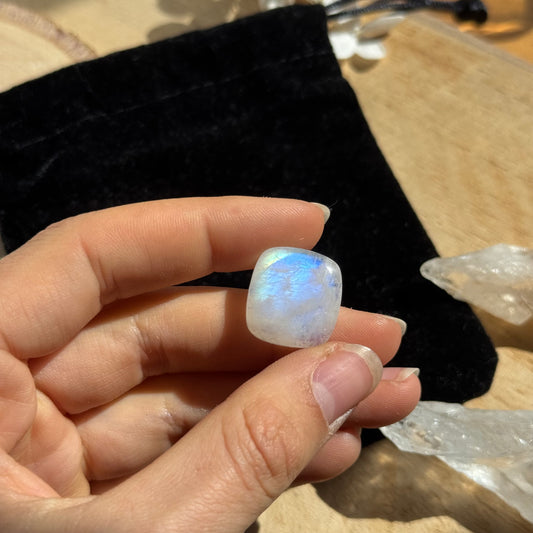 Regenbogen Mondstein /Weißer Labradorit Cabochon ~ 11CCCA