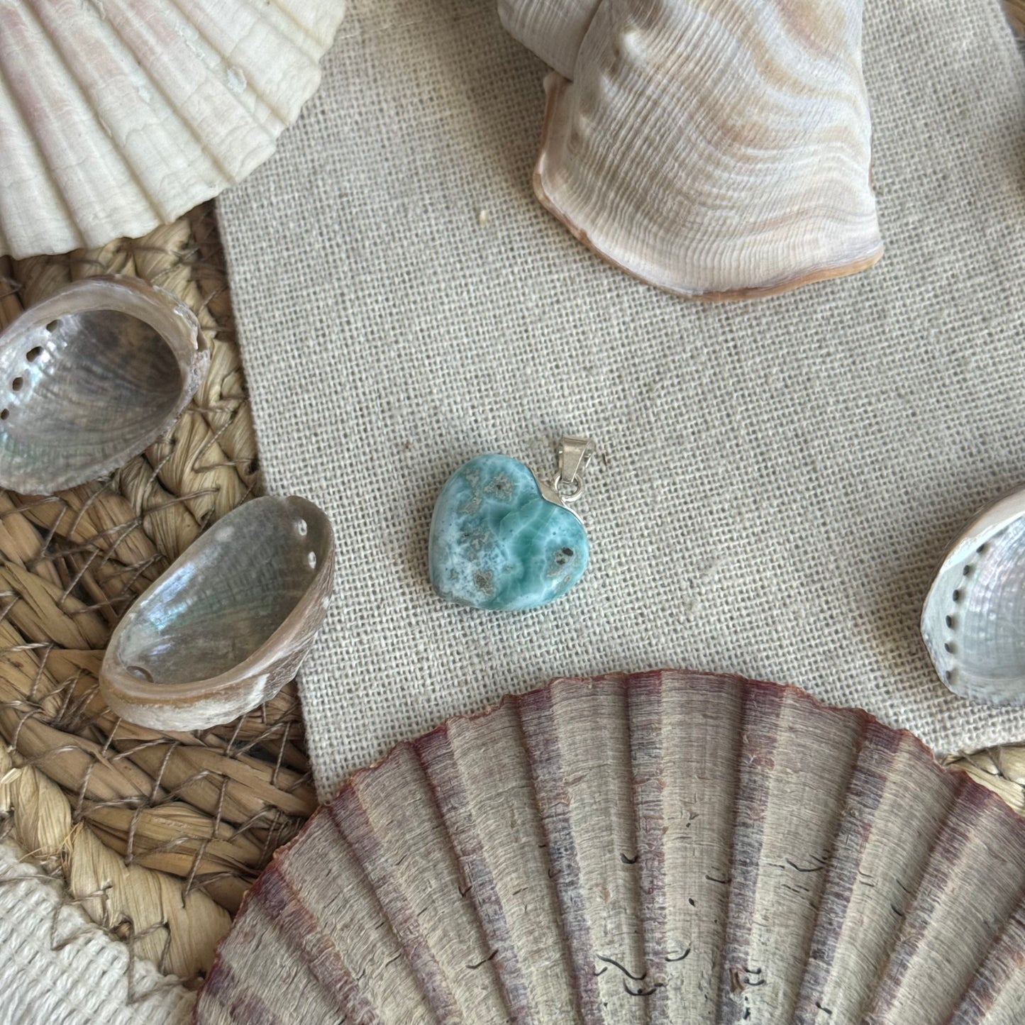 Larimar Herz Anhänger 925 silber ~ HS45