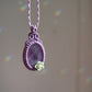 Amethyst Blumen Makramee Kette