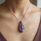 Amethyst Blumen Makramee Kette