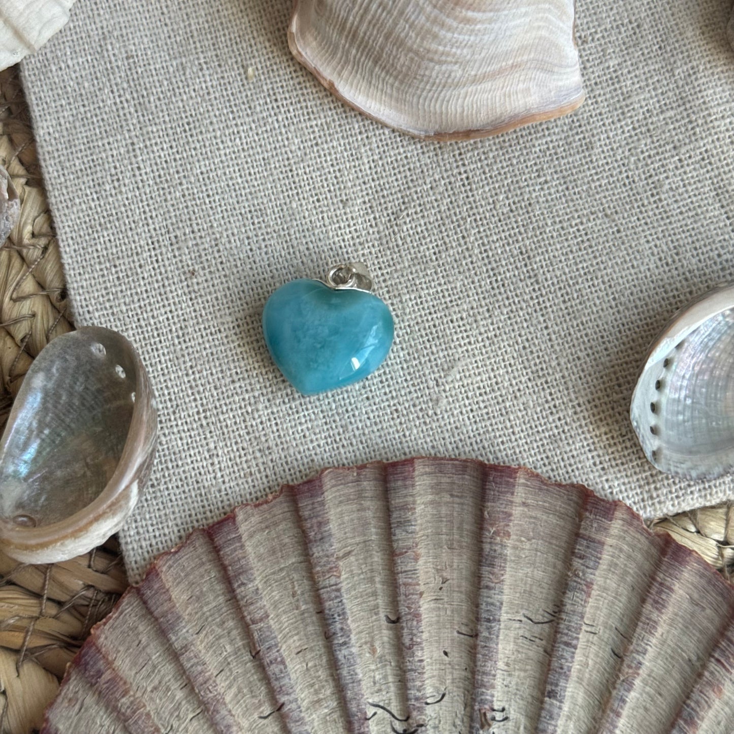 Larimar Herz Anhänger 925 silber ~ HL50