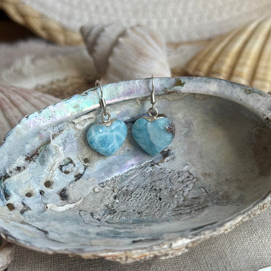 Larimar Herz Ohrringe ~ BM90