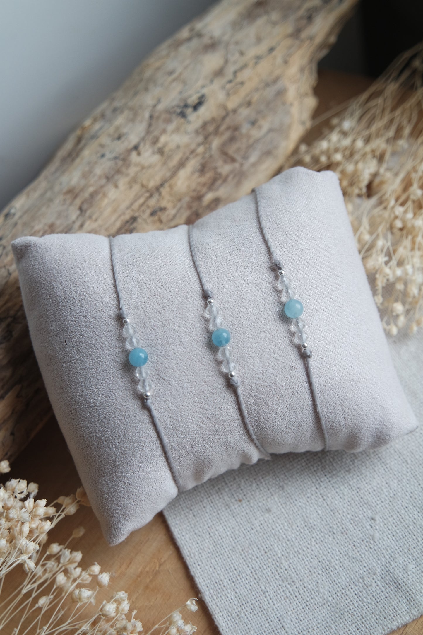 Bergkristall & Aquamarin Armband