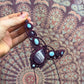 Amethyst & Larimar Makramee Collier