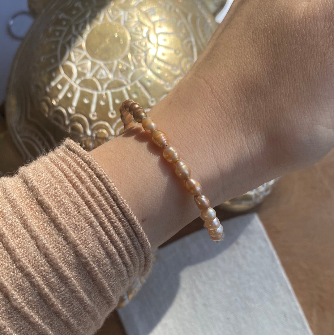 Perlen Karabiner Armband 17-20cm