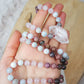 Aquamarin , rosenquarz, Rhodonit, Rosenquarz Mala Kette 108 Perlen
