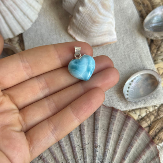 Larimar Herz Anhänger 925 silber ~ HK45