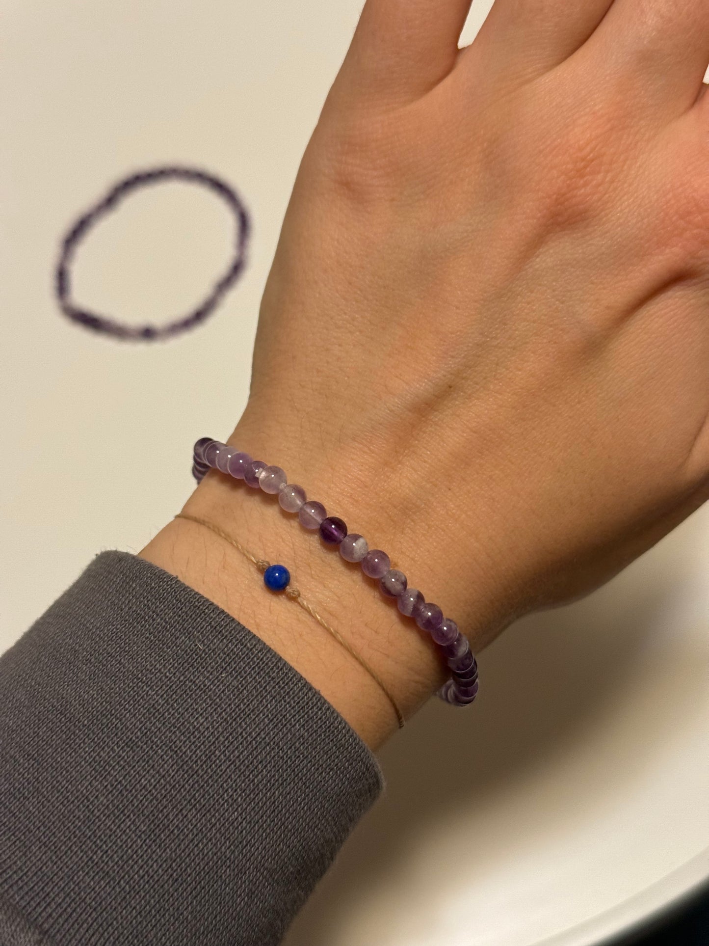 Amethyst Edelstein Armband 4mm